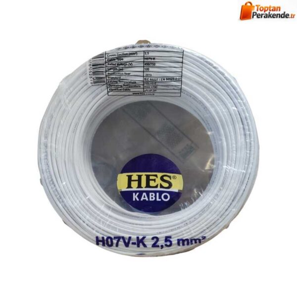 Hes Nyaf Kablo 2,5 mm² Beyaz ( H07v-K )